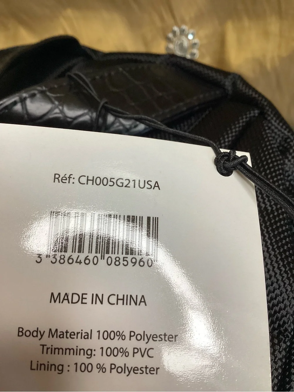 Jimmy Choo Parfum Black Backpack with Front Zip Pocket